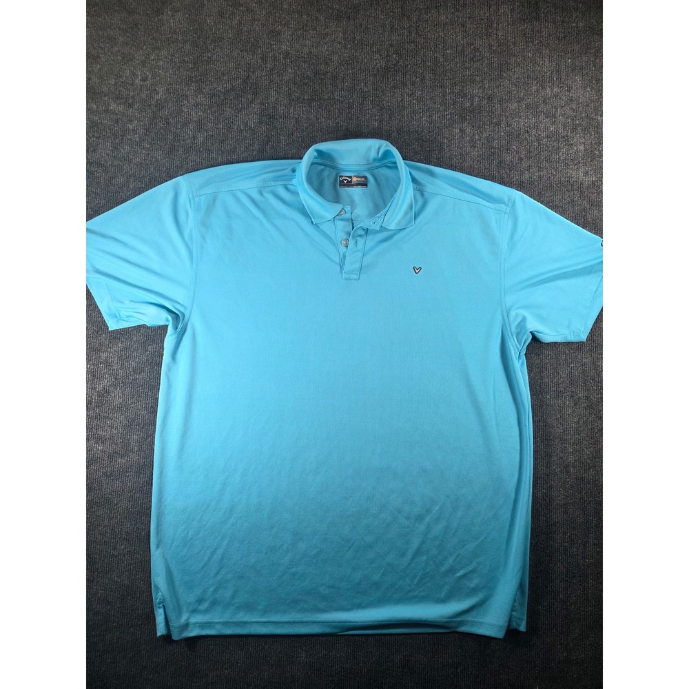 Callaway Opti-Dri Golf Polo Shirt Mens 2XLT Bright‎ Blue Short Sleeve Pique